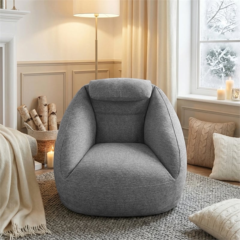 Olliix Main Street Ergonomic Cloud Couch Polyester in Charcoal