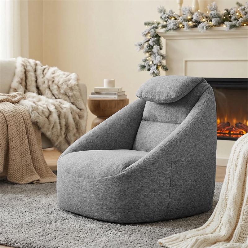 Olliix Main Street Ergonomic Cloud Couch Polyester in Charcoal