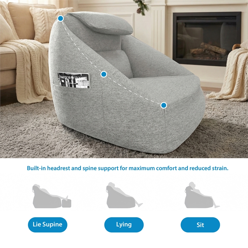 Olliix Main Street Ergonomic Cloud Couch Polyester in Ash Grey