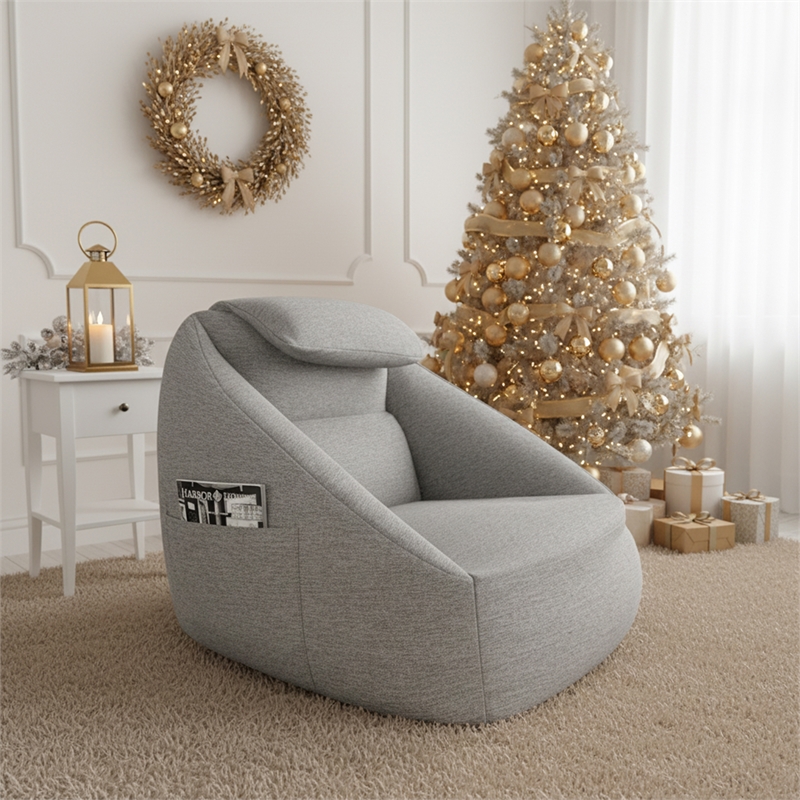 Olliix Main Street Ergonomic Cloud Couch Polyester in Ash Grey