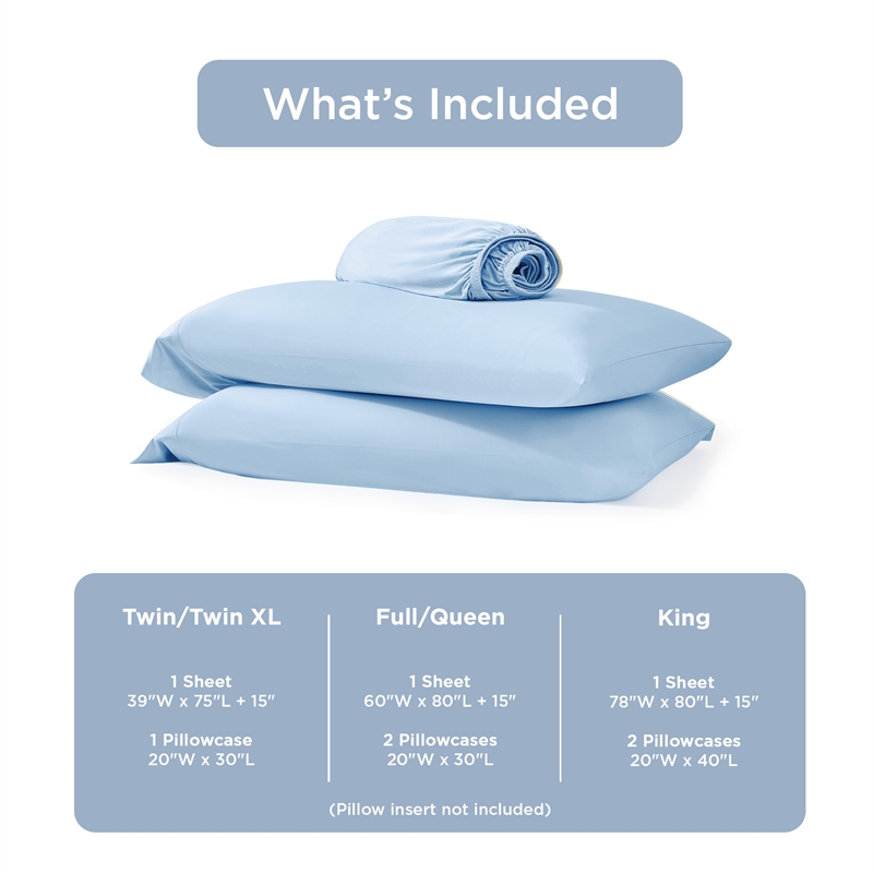 Olliix Main Street Ice Touch Queen Sheet Set Nylon/Spandex in Ice Blue