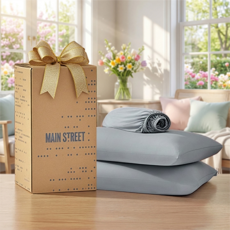Olliix Main Street Ice Touch Queen Sheet Set Nylon/Spandex in Gray