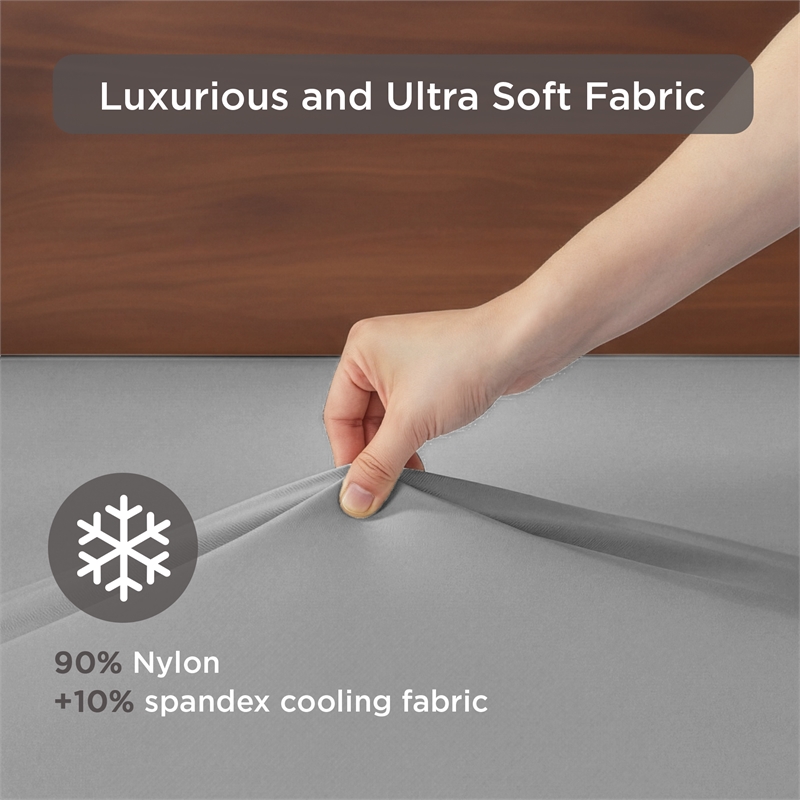 Olliix Main Street Ice Touch Queen Sheet Set Nylon/Spandex in Gray