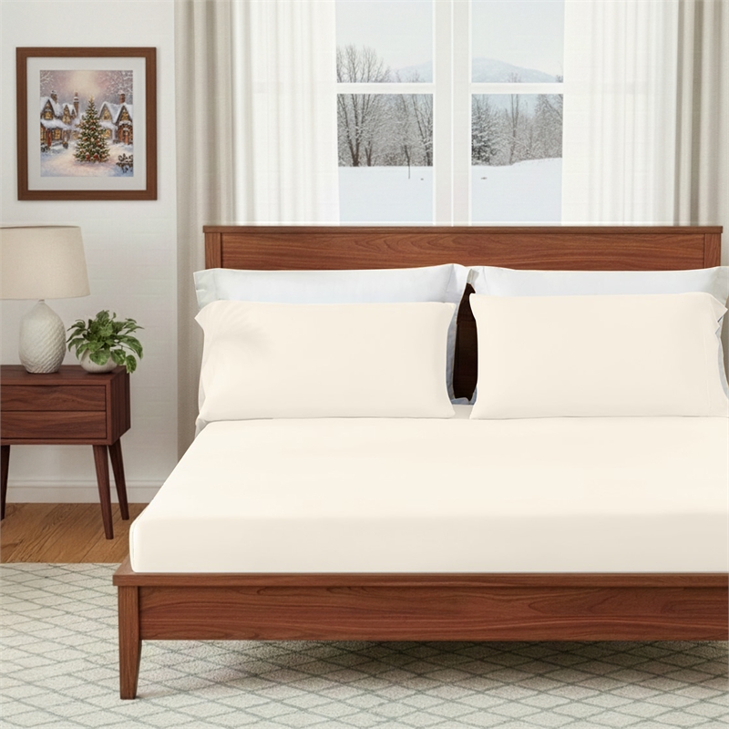 Olliix Main Street Ice Touch Queen Sheet Set Nylon/Spandex in Ivory