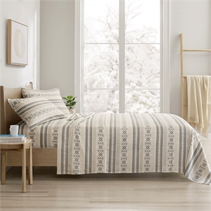 Olliix True North by Sleep Philosophy Cozy Flannel Queen Sheet Set in Gray