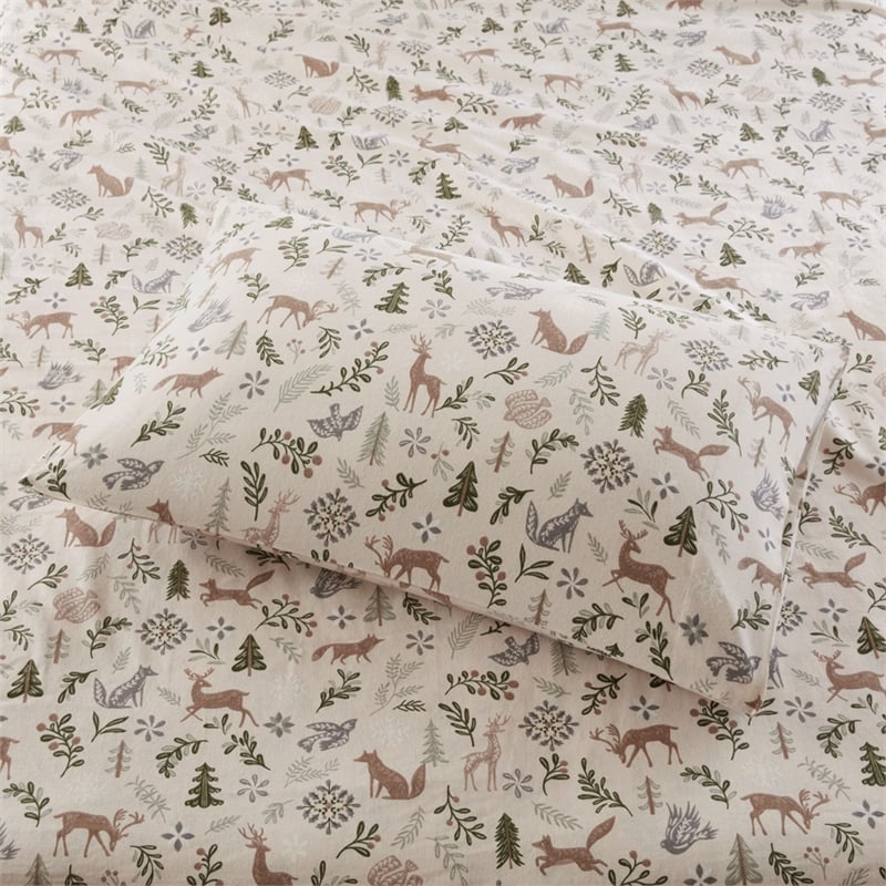 Olliix True North by Sleep Philosophy Cozy Flannel Queen Sheet Set in Tan