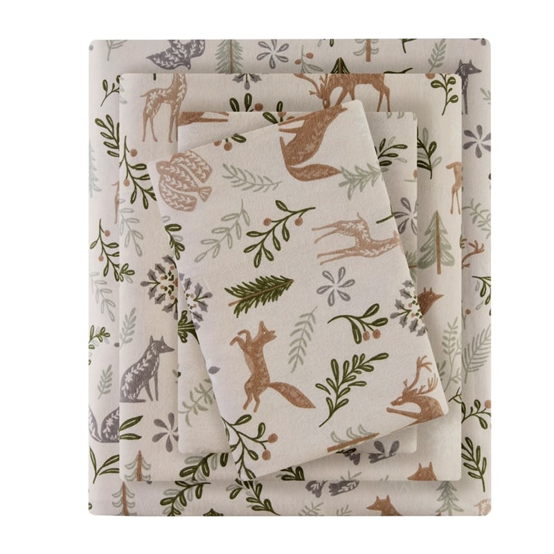 Olliix True North by Sleep Philosophy Cozy Flannel Queen Sheet Set in Tan