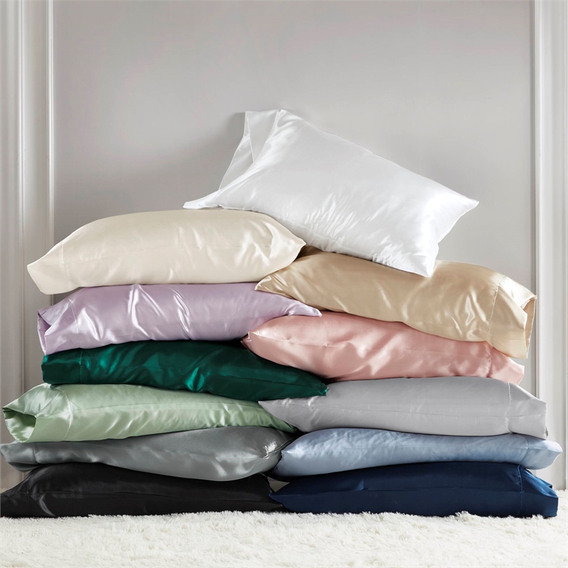 Olliix Madison Park Essentials Satin Standard 2PCS Pillowcase in Emerald