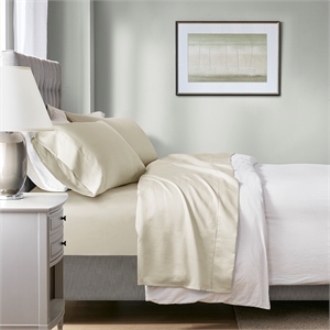 Olliix Beautyrest 1000 Thread Count Cal King Sheet Set Cotton in Ivory
