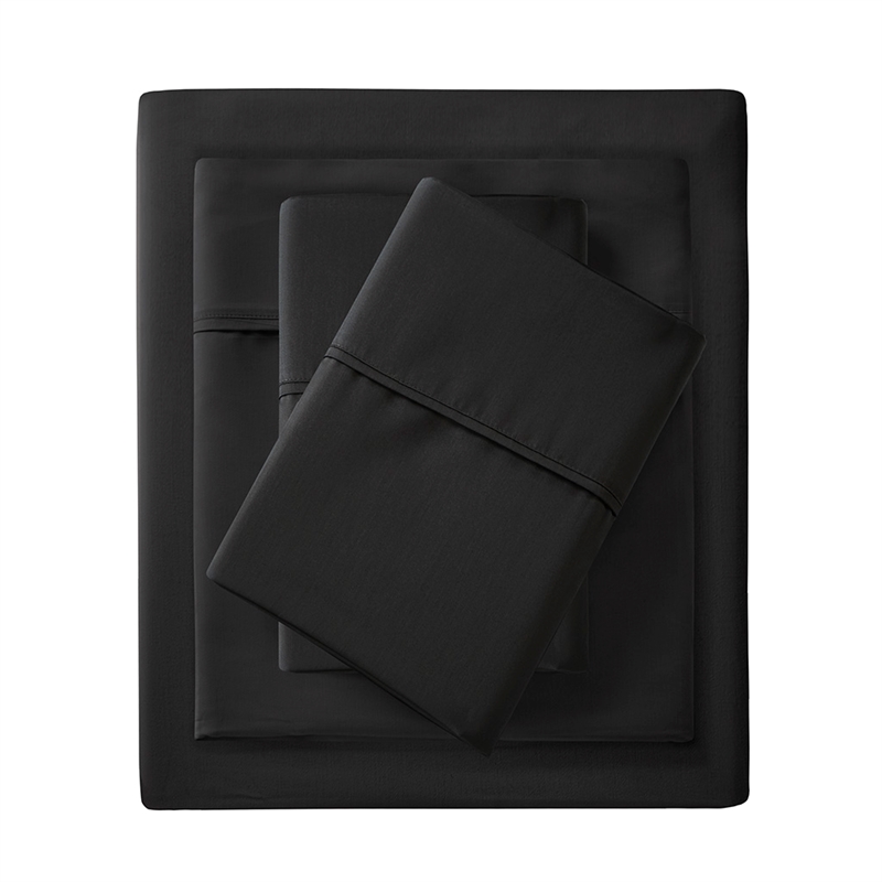 Olliix Madison Park 1500 Thread Count Cal King Sheet Set Cotton in Black