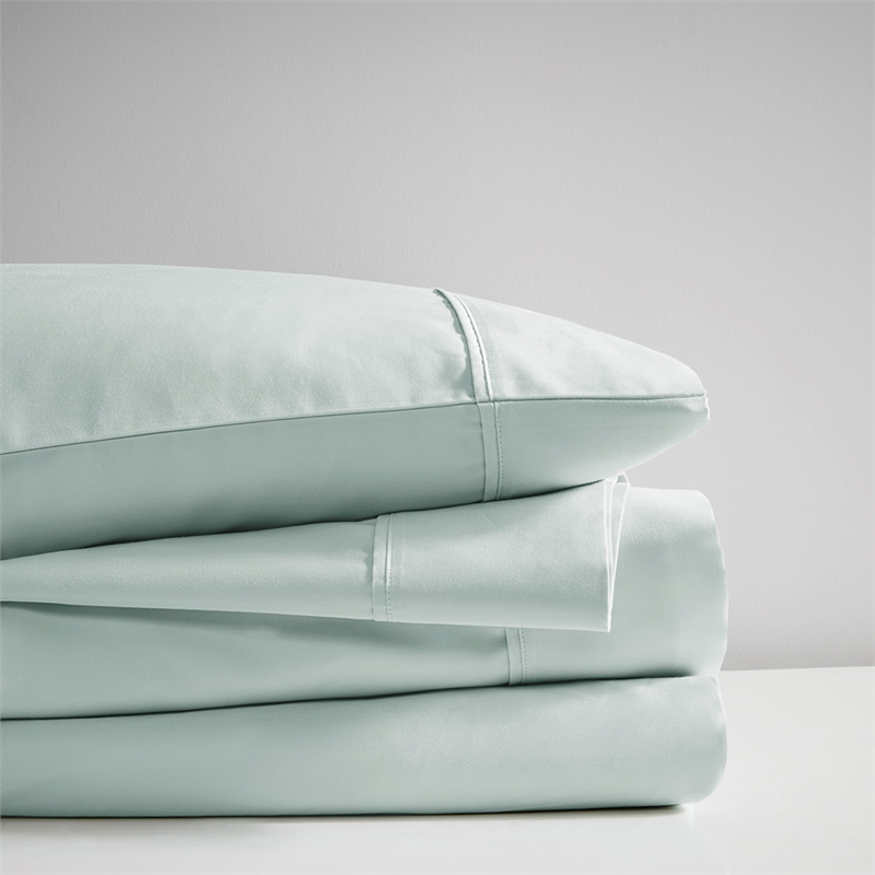 Olliix Madison Park 300 Thread Count Organic Queen Sheet Set in Aqua