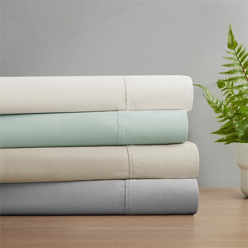 Olliix Madison Park 300 Thread Count Organic Queen Sheet Set in Ivory
