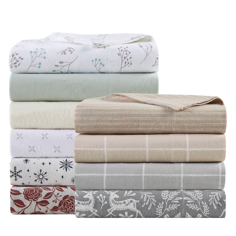 Olliix True North by Sleep Philosophy Cozy Flannel Cal King Sheet Set in Sage
