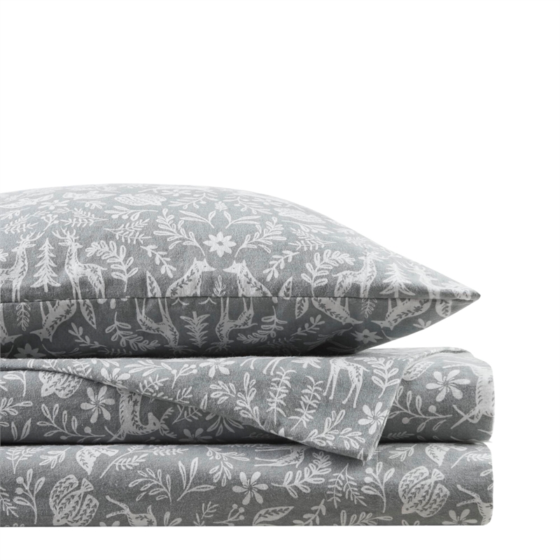 Olliix True North by Sleep Philosophy Cozy Flannel Cal King Sheet Set in Sage