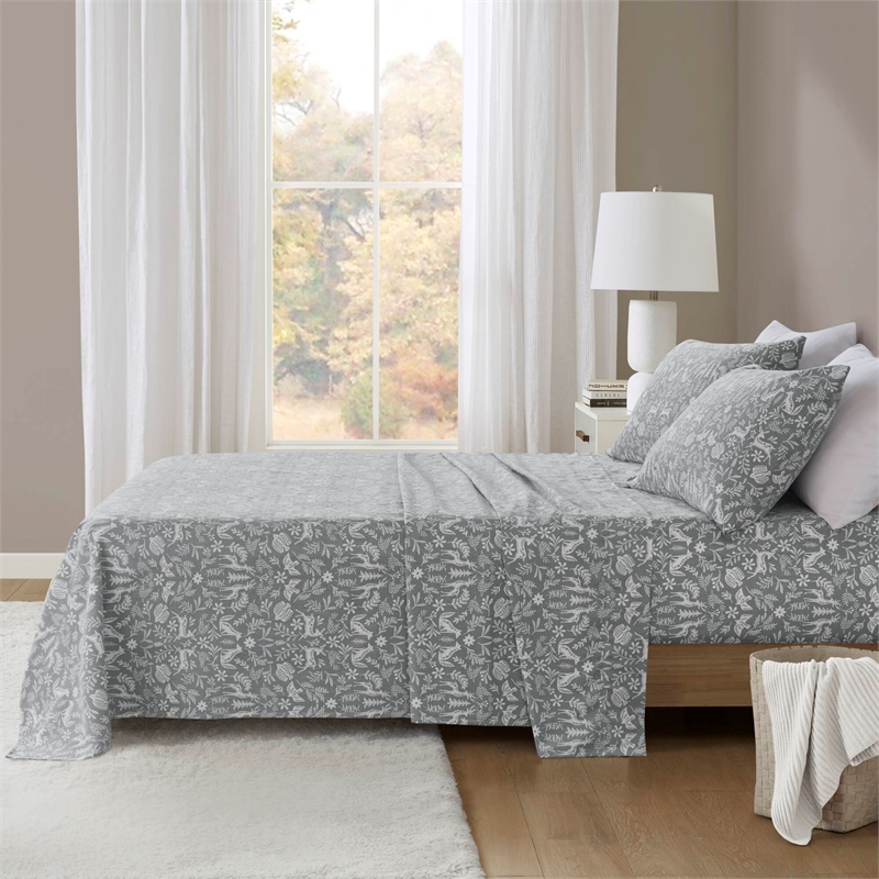 Olliix True North by Sleep Philosophy Cozy Flannel Cal King Sheet Set in Sage