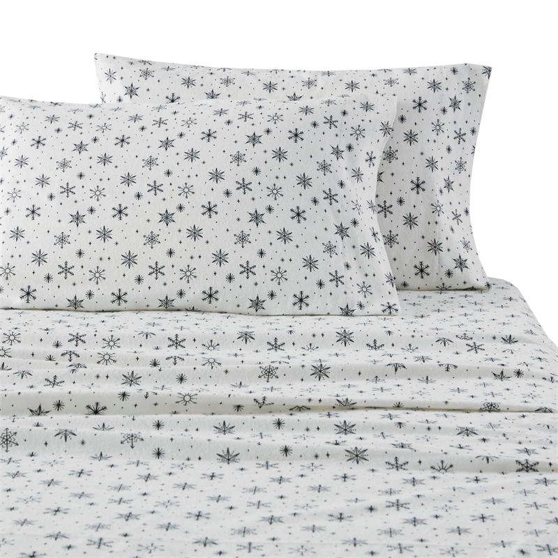 Olliix True North by Sleep Philosophy Cozy Flannel Cal King Sheet Set in Black