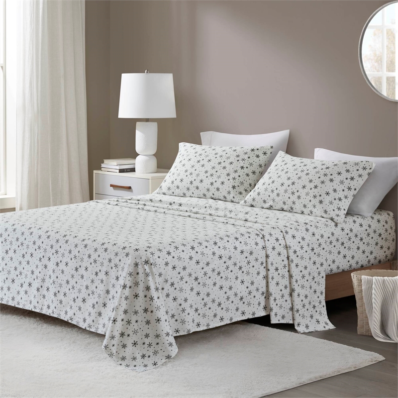Olliix True North by Sleep Philosophy Cozy Flannel Cal King Sheet Set in Black