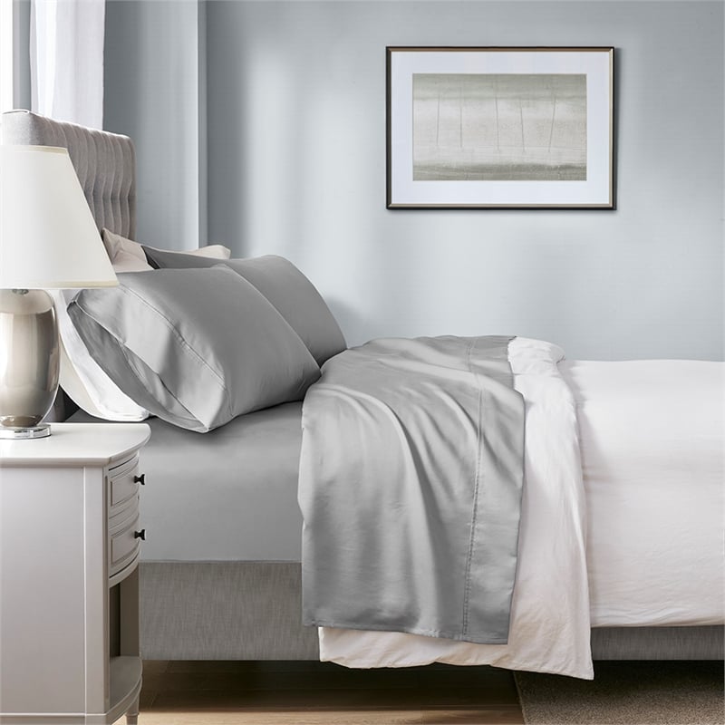 Olliix Beautyrest 1000 Thread Count Cal King Sheet Set Cotton in Grey