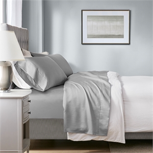 Olliix Beautyrest 1000 Thread Count Cal King Sheet Set Cotton in Grey