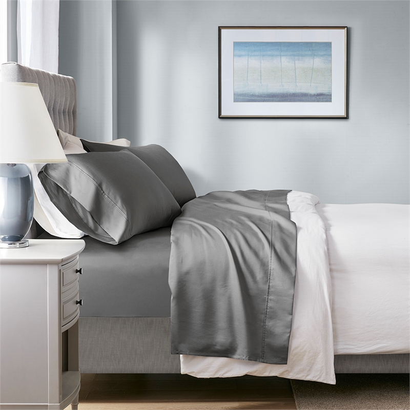 Olliix Beautyrest 1000 Thread Count Cal King Sheet Set Cotton in Charcoal