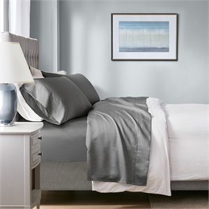 Olliix Beautyrest 1000 Thread Count Cal King Sheet Set Cotton in Charcoal