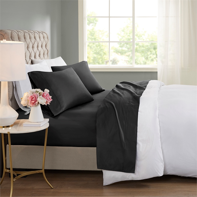 Olliix Beautyrest 600 Thread Count Cal King Sheet Set Cotton in Black
