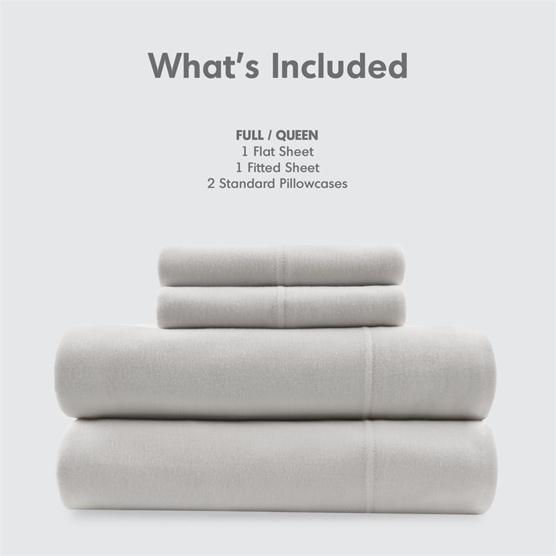 Olliix Intelligent Design Blend Jersey Knit Twin XL Sheet Set in Grey