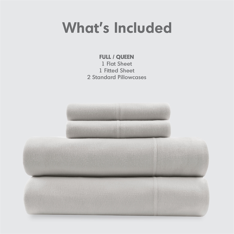 Olliix Intelligent Design Blend Jersey Knit Queen Sheet Set in Grey