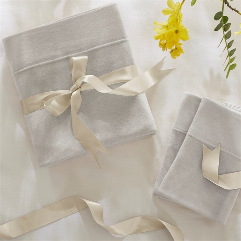 Olliix Intelligent Design Blend Jersey Knit Queen Sheet Set in Grey