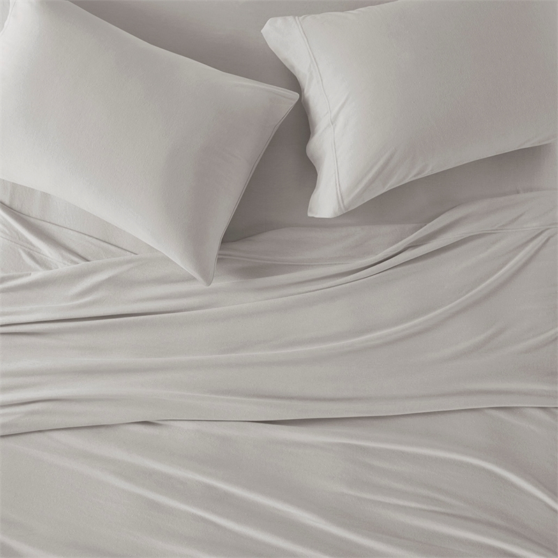 Olliix Intelligent Design Blend Jersey Knit Queen Sheet Set in Grey