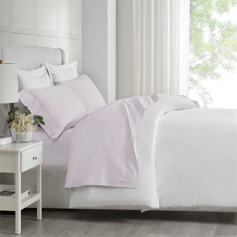 Olliix Madison Park 500 Thread Count Egyptian Queen Sheet Set in Lilac