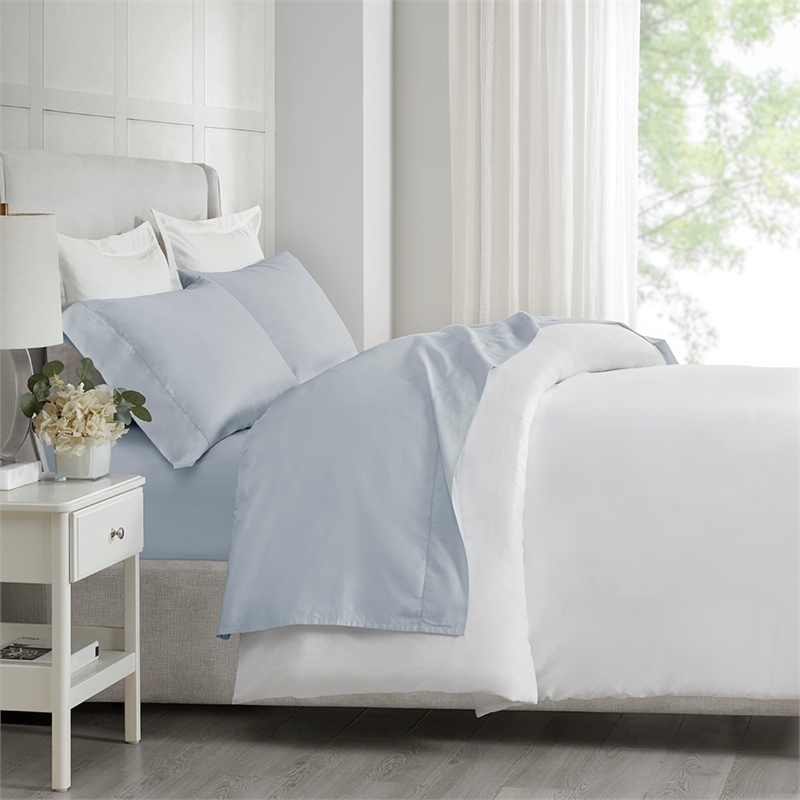 Olliix Madison Park 500 Thread Count Egyptian Queen Sheet Set in Grey