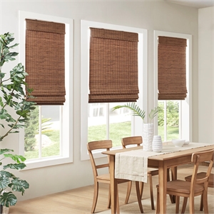 Olliix Madison Park Eastfield 35x64&quot Roman Shade Bamboo in Teak