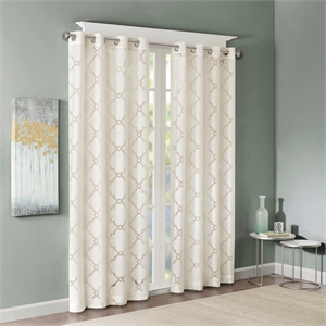 Olliix Madison Park Eden 50x84&quot Sheer Polyester in Ivory
