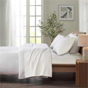Olliix True North by Sleep Philosophy Cozy Flannel Queen Sheet Set in Ivory