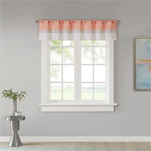 Olliix Madison Park Amherst 50x18&quot Valance Faux Silk in Coral