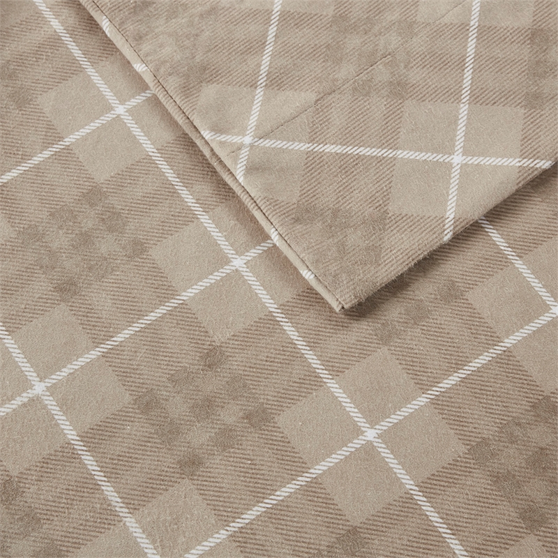 Olliix True North by Sleep Philosophy Cozy Flannel Cal King Sheet Set Tan Plaid