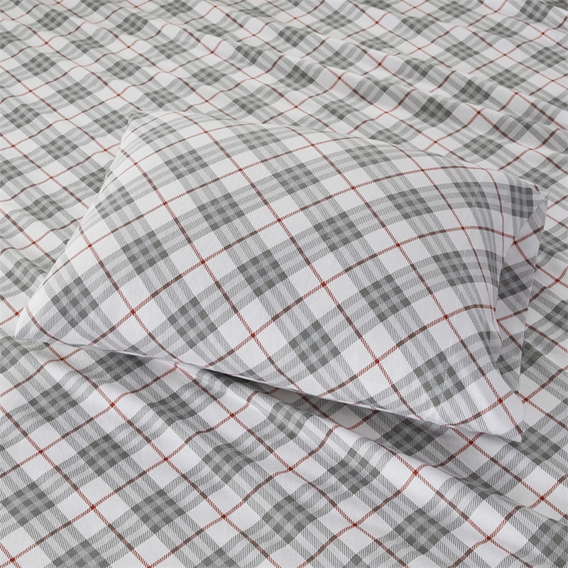 Olliix True North by Sleep Philosophy Cozy Flannel Cal King Sheet Set Red Plaid