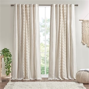 Olliix INK+IVY Imani 50x108&quot Window Panel Cotton in Ivory