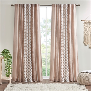 Olliix INK+IVY Imani 50x84&quot Window Panel Cotton in Blush