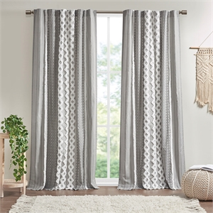 Olliix INK+IVY Imani 50x95&quot Window Panel Cotton in Gray