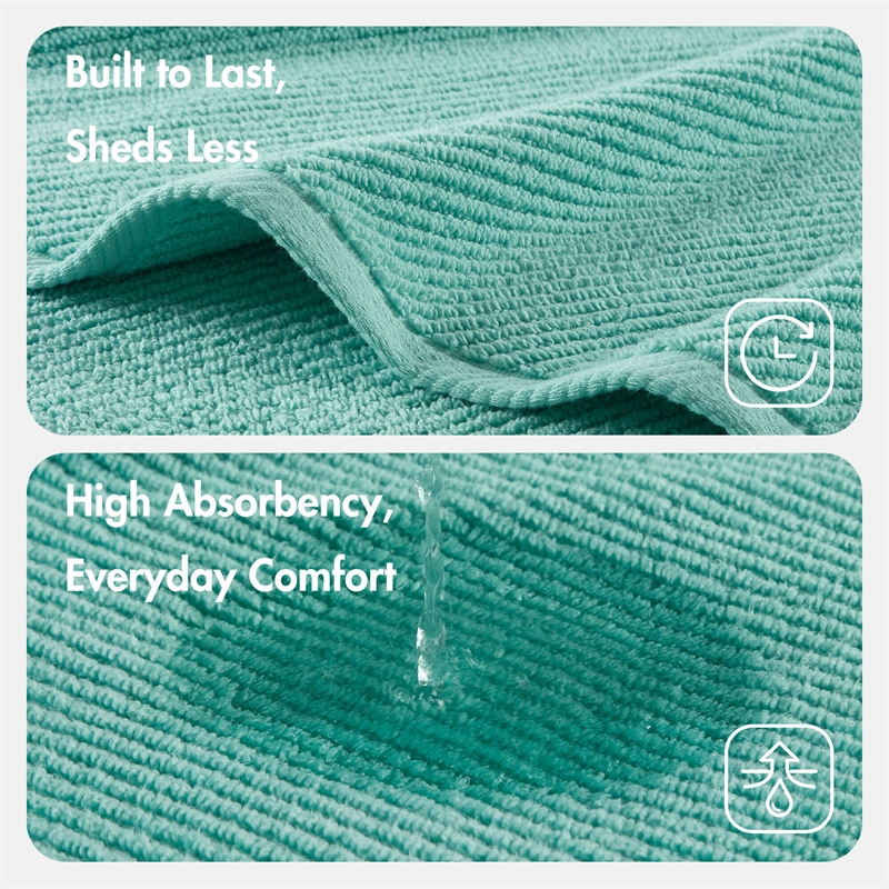 Olliix Madison Park Diagonal Ribbed 4-Piece Bath Towel Cotton in Turquoise
