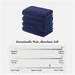 Olliix Madison Park Diagonal Ribbed 4-Piece Bath Towel Cotton in Navy
