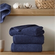 Olliix Madison Park Diagonal Ribbed 4-Piece Bath Towel Cotton in Navy