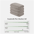 Olliix Madison Park Diagonal Ribbed 4-Piece Bath Towel Cotton in Grey