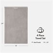 Olliix Madison Park Diagonal Ribbed 4-Piece Bath Towel Cotton in Grey