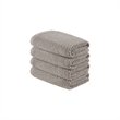 Olliix Madison Park Diagonal Ribbed 4-Piece Bath Towel Cotton in Grey