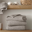 Olliix Madison Park Diagonal Ribbed 4-Piece Bath Towel Cotton in Grey