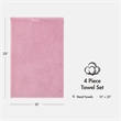 Olliix Madison Park Diagonal Ribbed 4-Piece Bath Towel Cotton in Pink