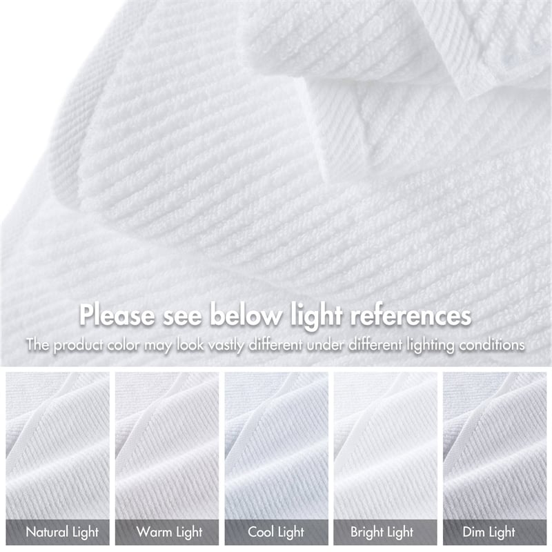 Olliix Madison Park Diagonal Ribbed 4-Piece Bath Towel Cotton in White